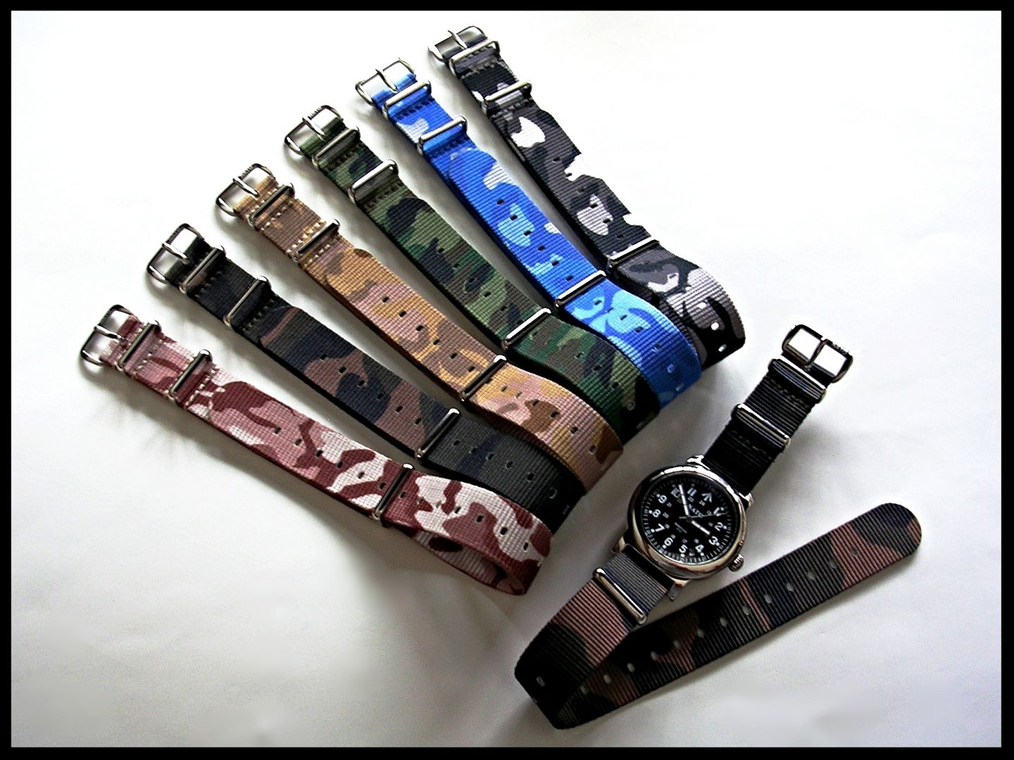 NATO G10 ® CAMO watch band nylon Military Army strap RAF stitch bonded